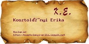 Kosztolányi Erika névjegykártya