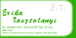 erika kosztolanyi business card